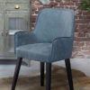 Dining room chair Roy in a gray blue version with black straight legs