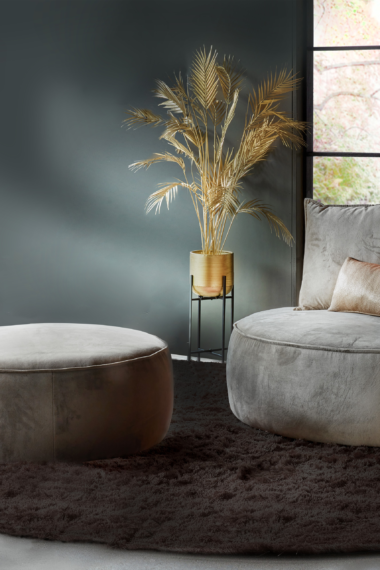 Gray round loveseat with ottoman Adele Room108