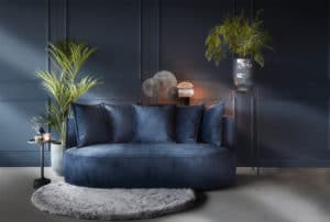two-seater sofa Adèle with round shapes