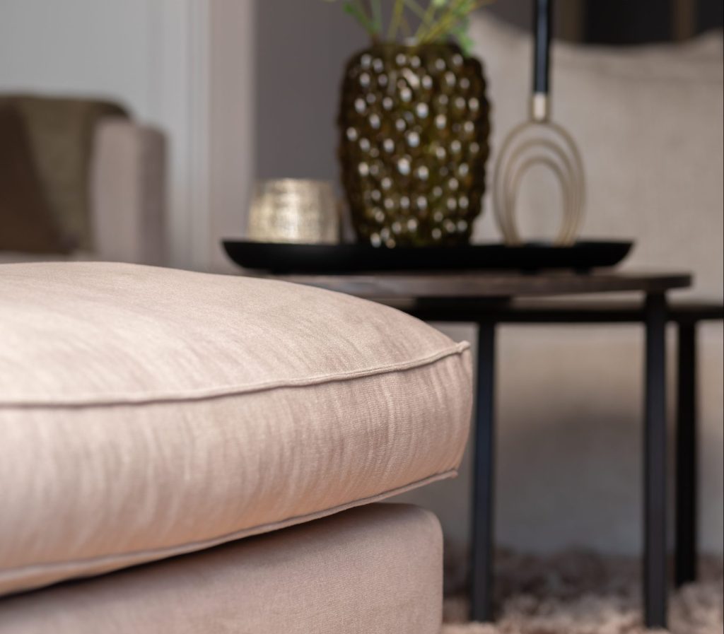 Detail corner sofa seams light color