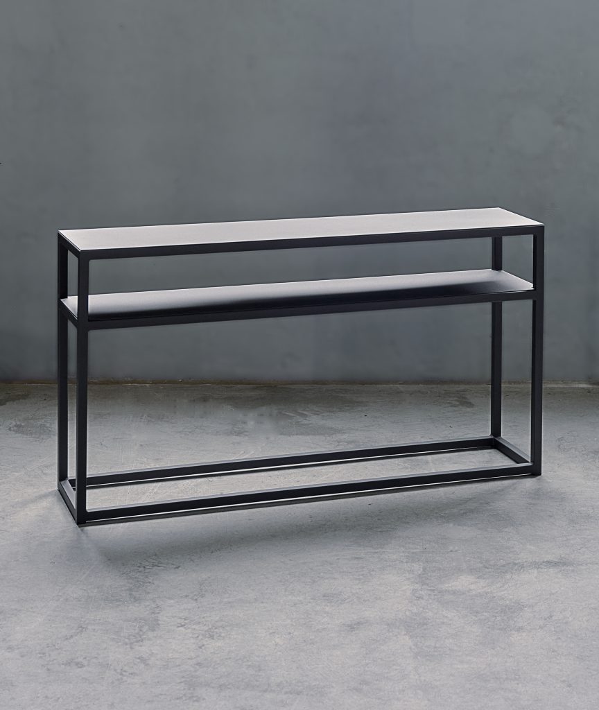 Matt black side table from the heavy metal collection of Room1108.