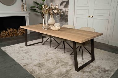 The rectangular Granville dining table with a sloping U-leg of Room108