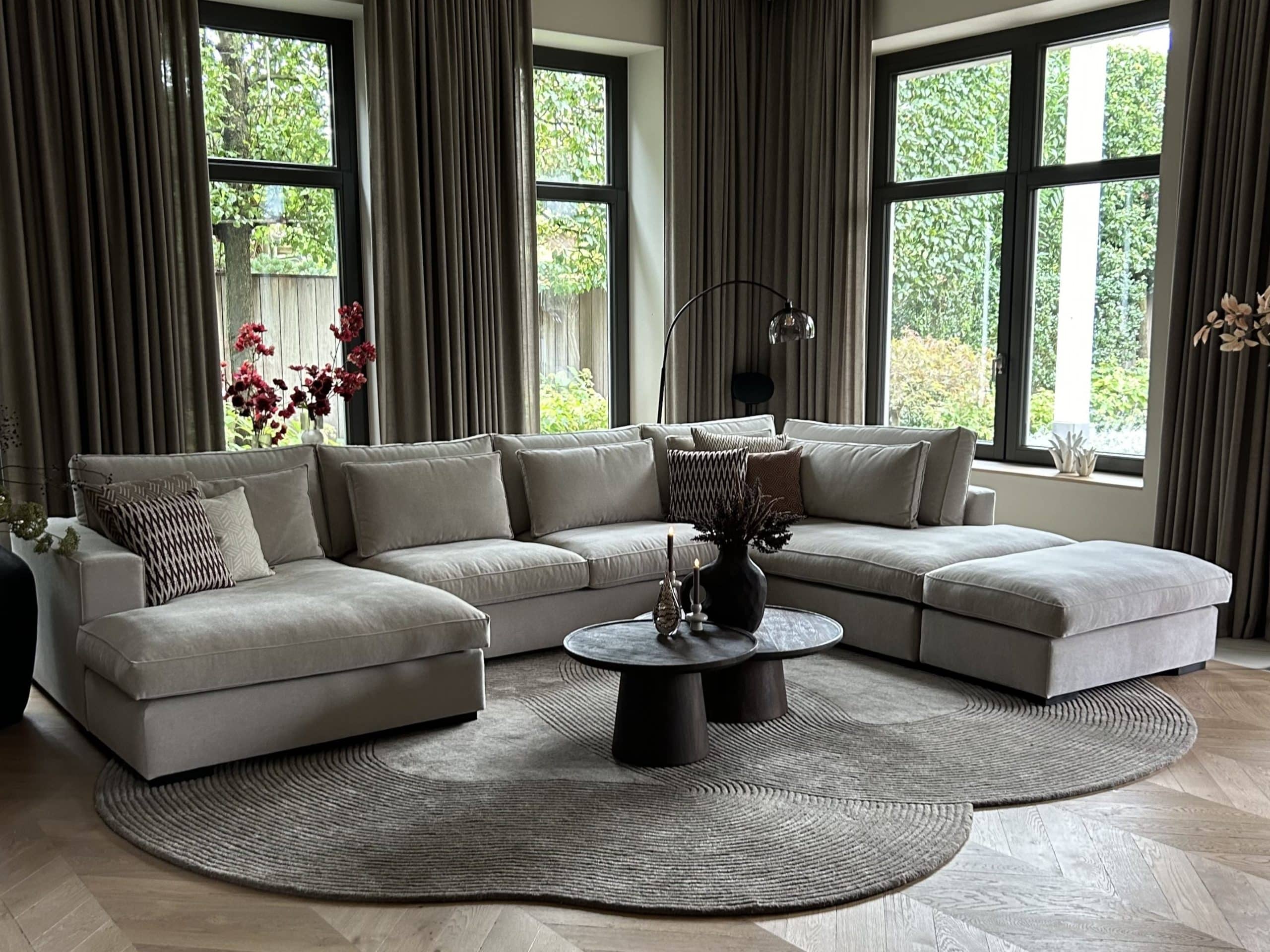 Inside look at Sanne's beautiful home. Beige corner sofa Annabelle is the centerpiece of the cozy interior