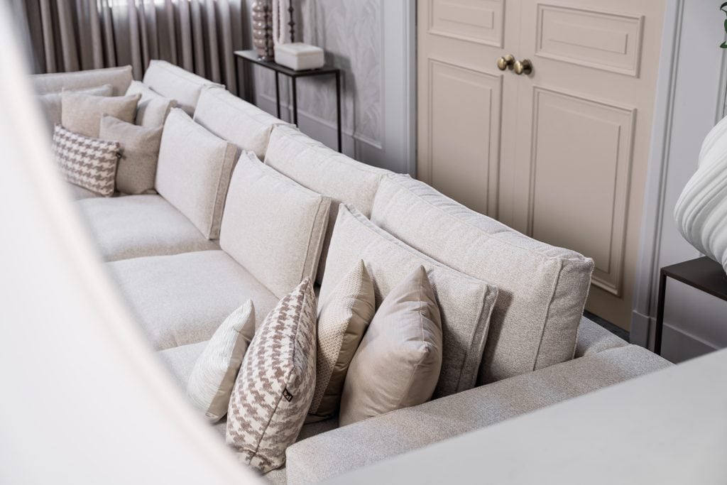 Annabelle corner sofa by Room108 in soft beige fabric