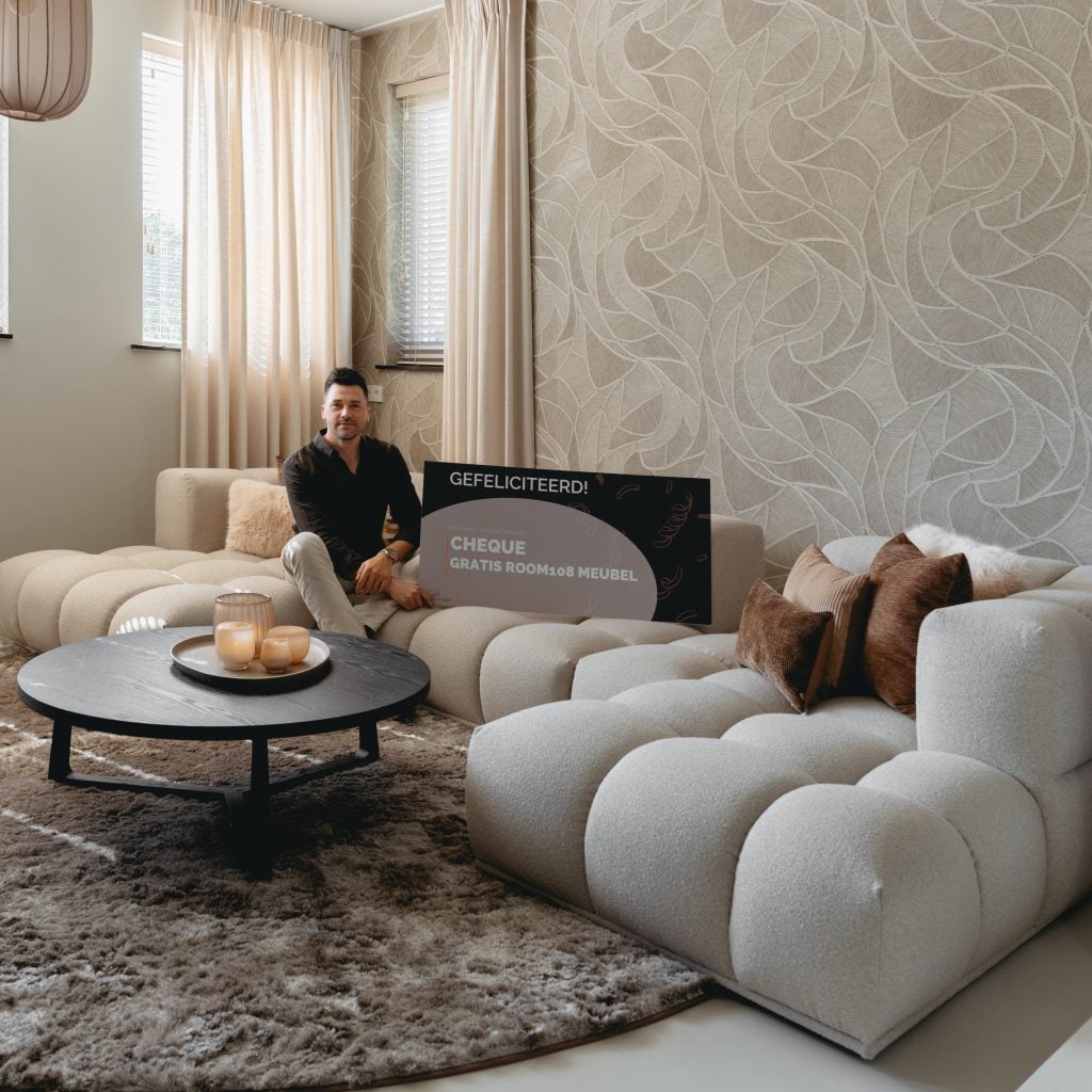 Winner of the September 2026 giveaway with the Oriane cornersofa from the Room108 collection.